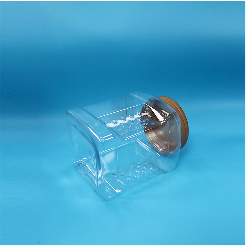 Transparent Screw Lid Grip Food Grade PET Jars For Chopped Nori Dried Red Bayberry Nuts