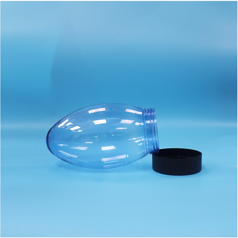 Unique Egg-Shaped Plastic Candy Popcorn Pistachio Nut Jar Upside Down Screw Cap