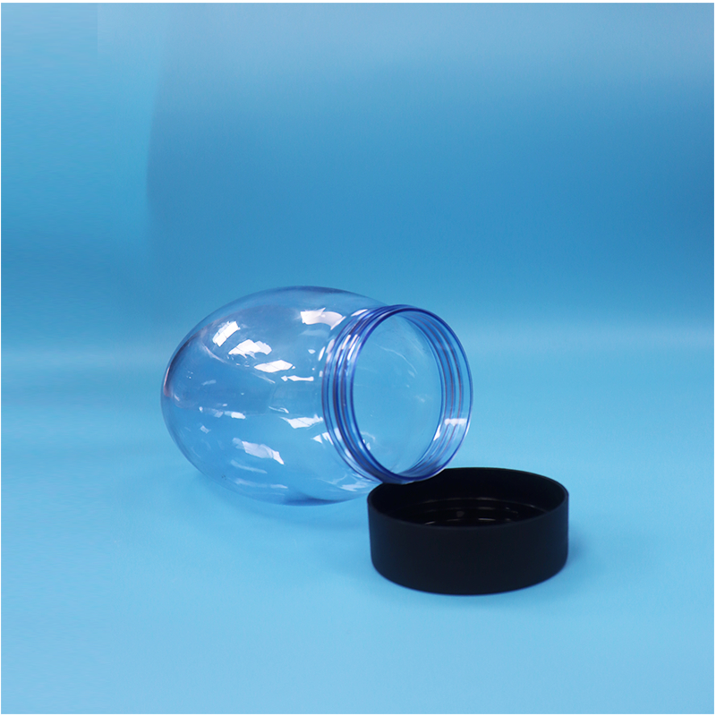 Unique Egg-Shaped Plastic Candy Popcorn Pistachio Nut Candy Jar Upside Down Flat Cap