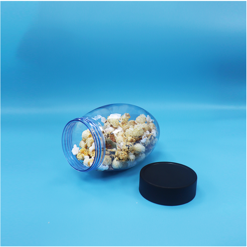 Unique Egg-Shaped Plastic Candy Popcorn Pistachio Nut Candy Jar Upside Down Flat Cap