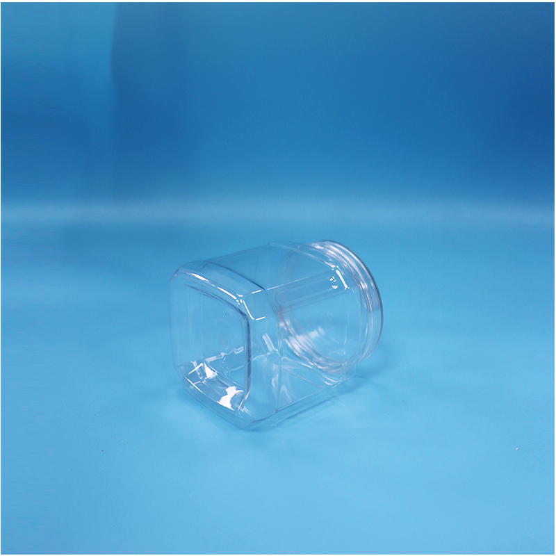 Transparent Square 500 Ml PET Jar For Dried Fig Coconut Flakes Hawthorn Strip