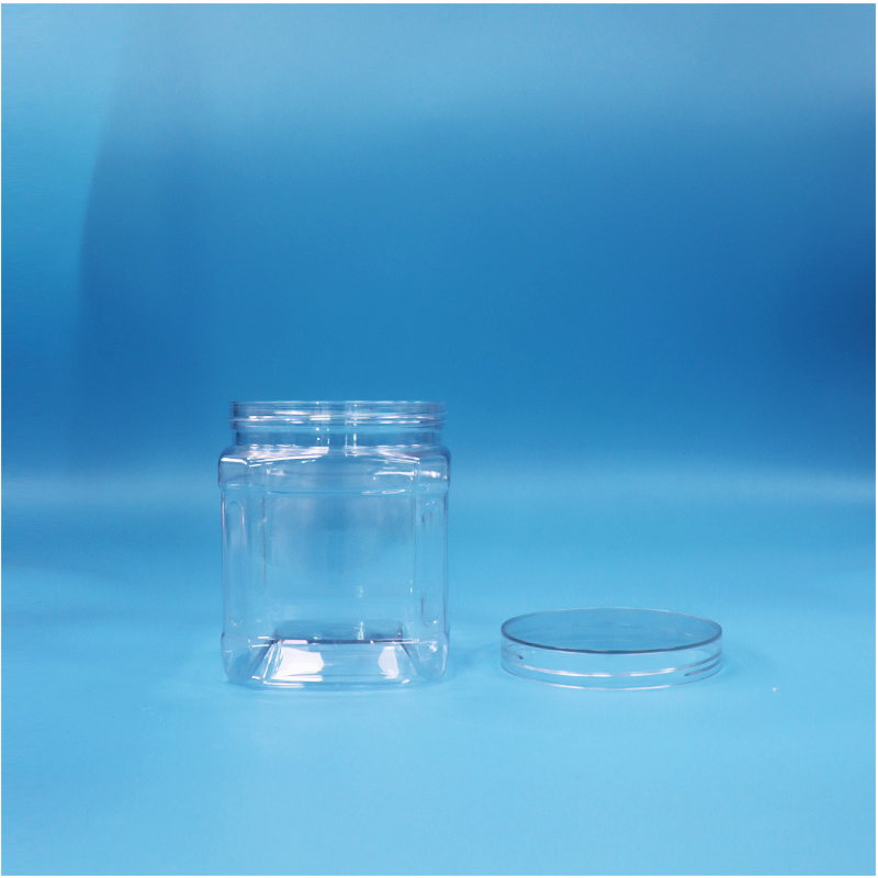 Transparent Square 500 Ml PET Jar For Dried Fig Coconut Flakes Hawthorn Strip