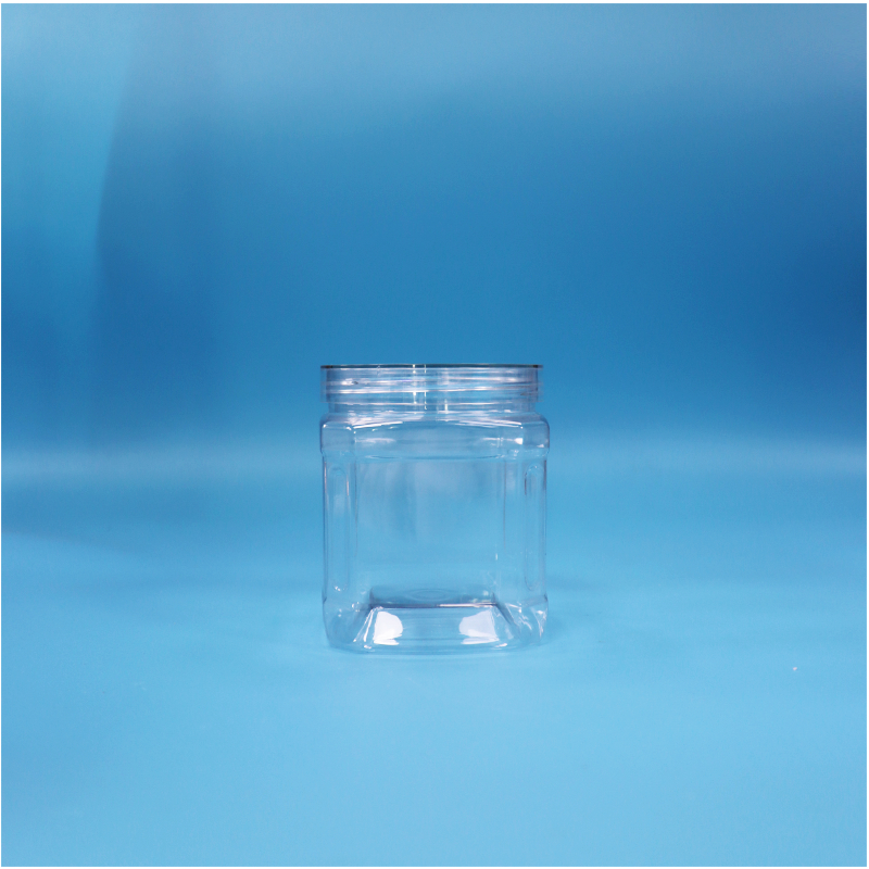 Transparent Square 500 Ml PET Jar For Dried Fig Coconut Flakes Hawthorn Strip