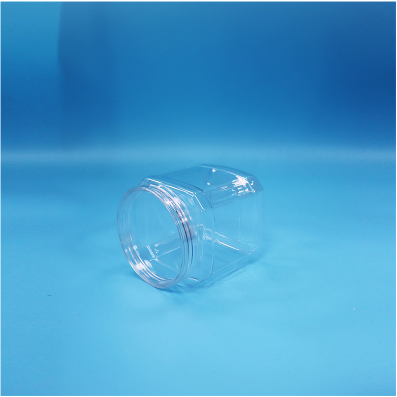 Food Grade Clear Square Shape PET Jar For Dried Fruit Coconut Flakes Hawthorn Strip