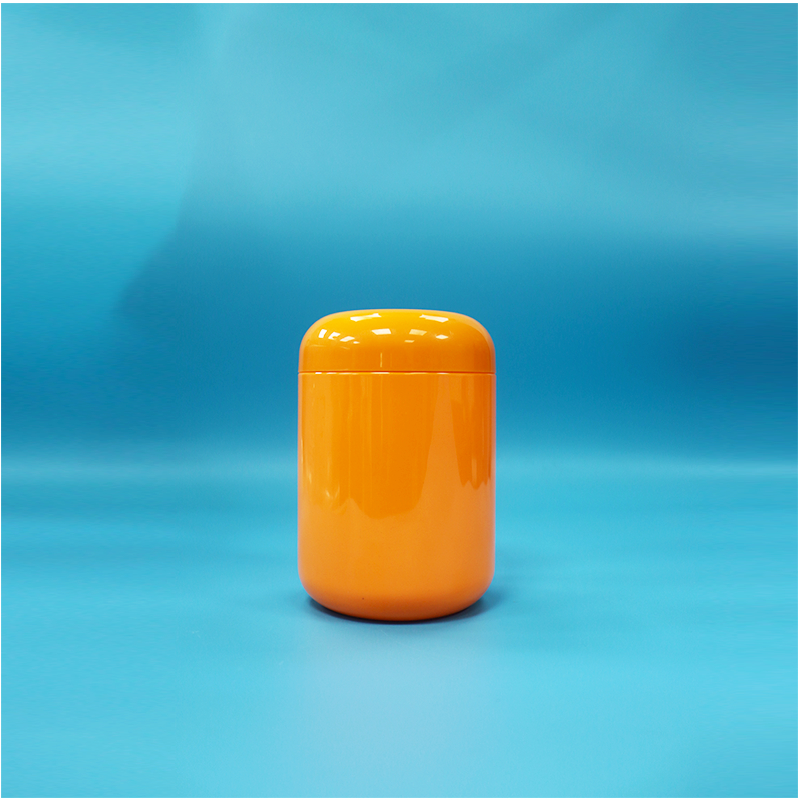 1000ml Round Orange Plastic Jar For Cereals And Multi-Grain Walnut Sesame Powder