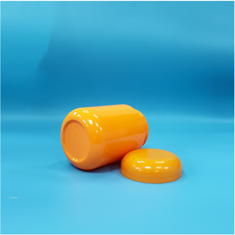 1000ml Round Orange Plastic Jar For Cereals And Multi-Grain Walnut Sesame Powder