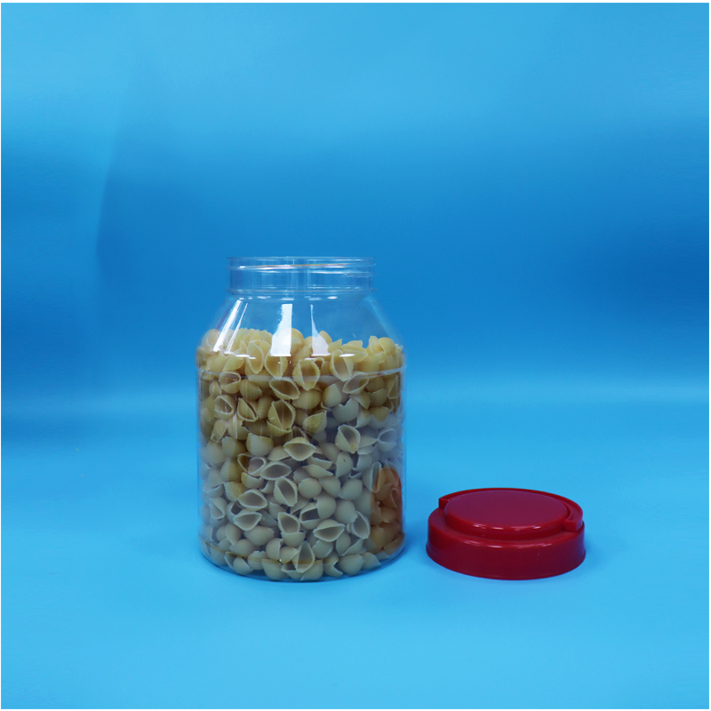 Clear Food Grade Plastic Candy Chocolate Chip Bean Dried Fruit Jar Screw Flat Lid