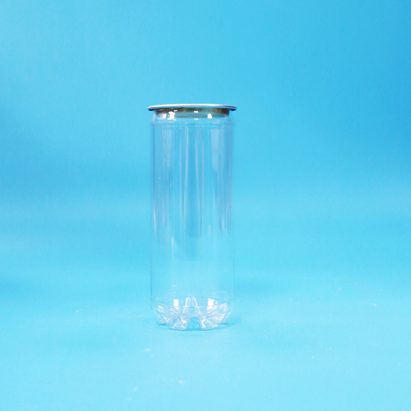 Bpa Free Leak-Proof Empty Transparent PET Soda Water Can Easy Open Aluminium Lid