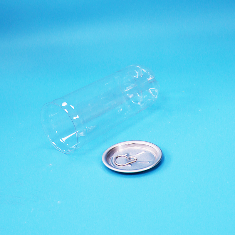 Bpa Free Leak-Proof Empty Transparent PET Soda Water Can Easy Open Aluminium Lid