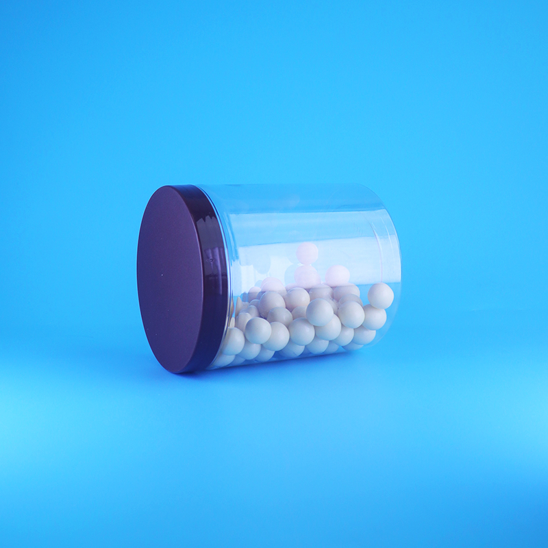 Food Grade Airtight Tall Round Clear PET Plastic Sweet Dry Food Jars Screw Flat Lid