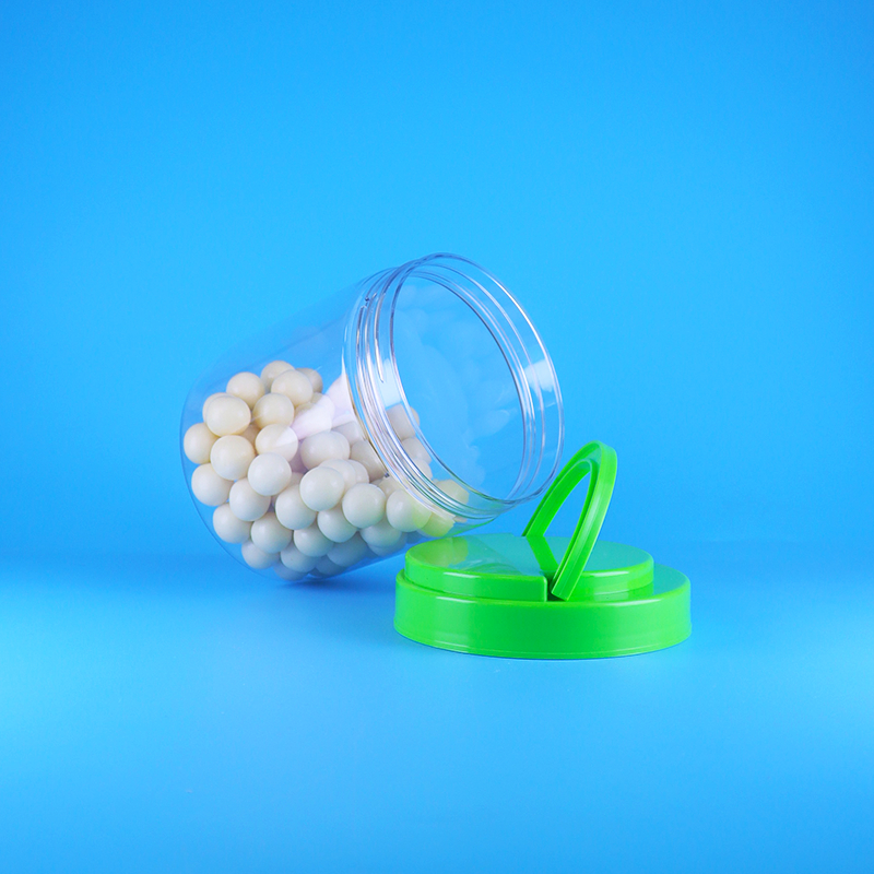 Bpa Free Screw Handle Lid Sealable Empty Plastic PET Clear Round Peanut Butter Jar