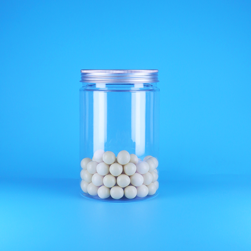 Transparent Wide Mouth PET Plastic Baby Food Candy Tall Round Jar Aluminum Flat Lid