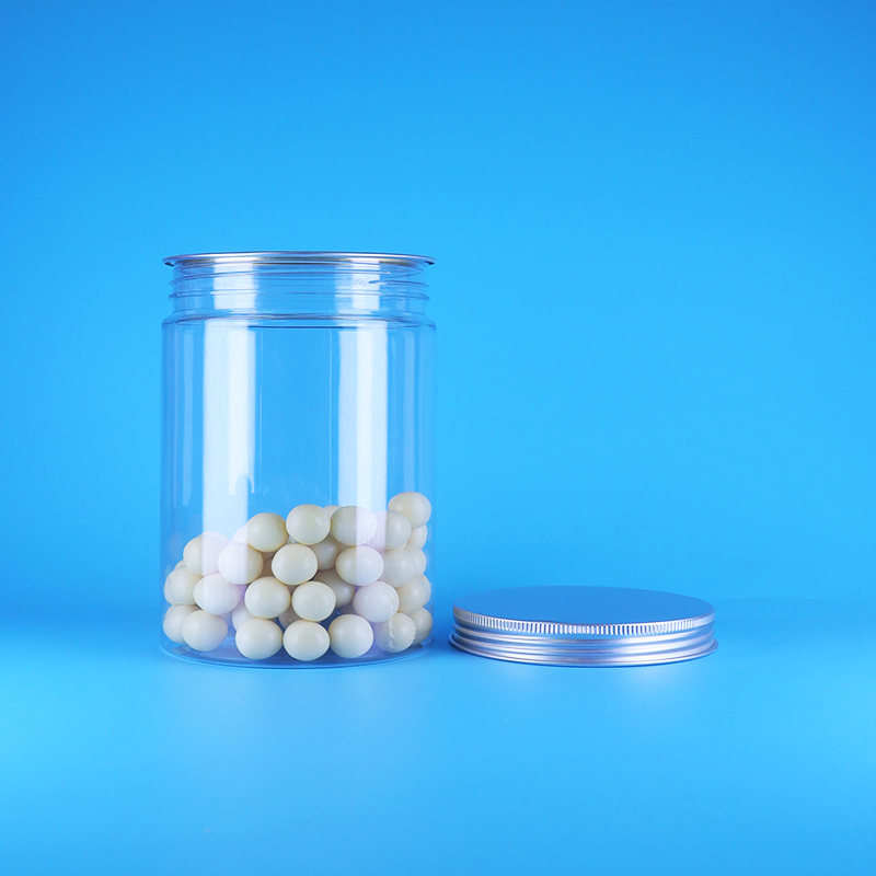 Transparent Wide Mouth PET Plastic Baby Food Candy Tall Round Jar Aluminum Flat Lid