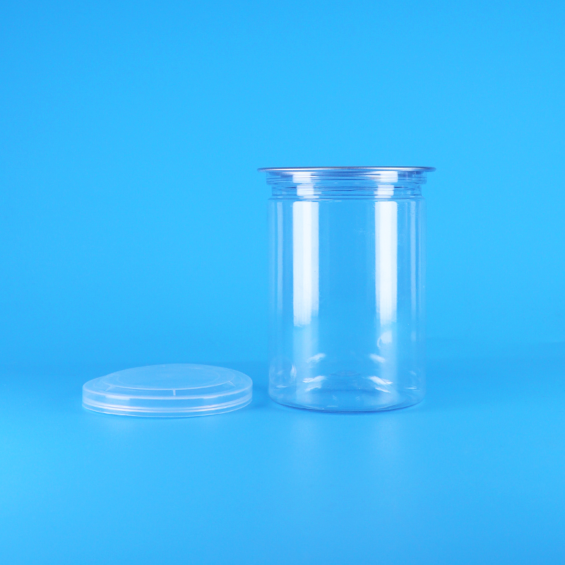 Bpa Free Transparent Round PET Plastic Candy Yogurt Baby Food Cookies Cans PE Lid