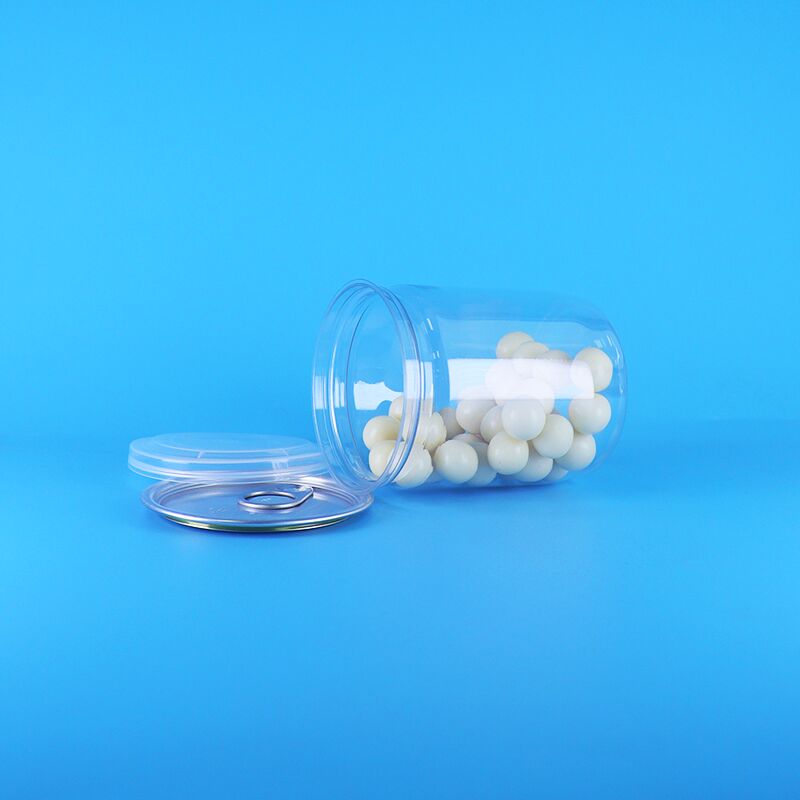 Easy Open Lids Organic Wild Jungle Nuts Dried Food Plastic Transparent PET Popcorn Cans