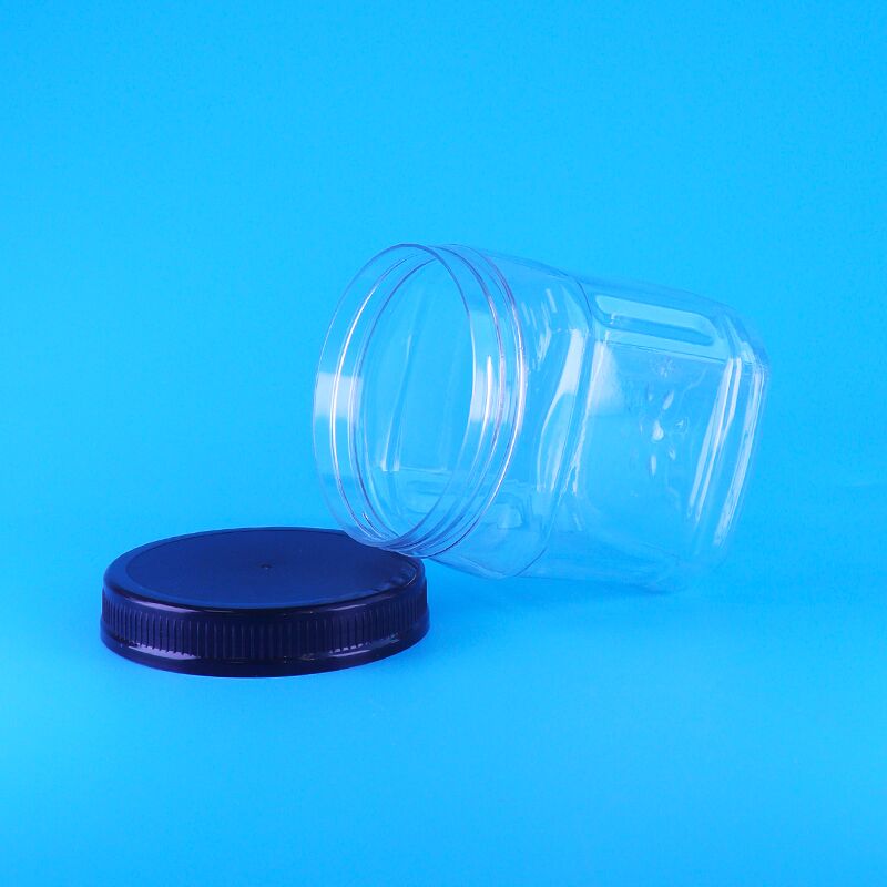Airless Square Clear Screw Lid Plastic Skittles Chocolate Chip Bean Pine Nut Storage Jars