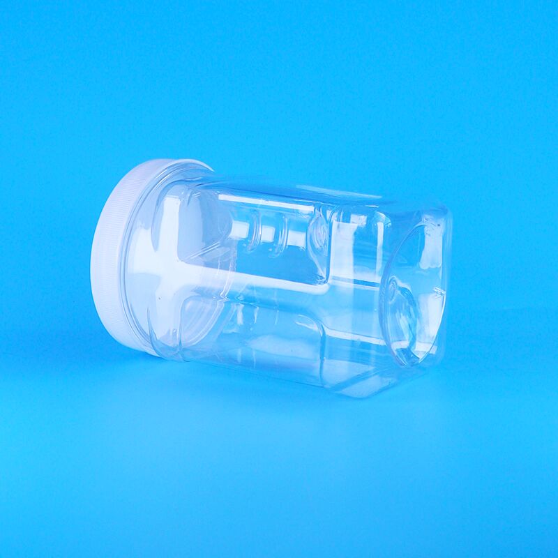 Emon Slice Cranberry Cookies Dried Squid PET Clear Plastic Screw Lids Grip Jars Food Grade