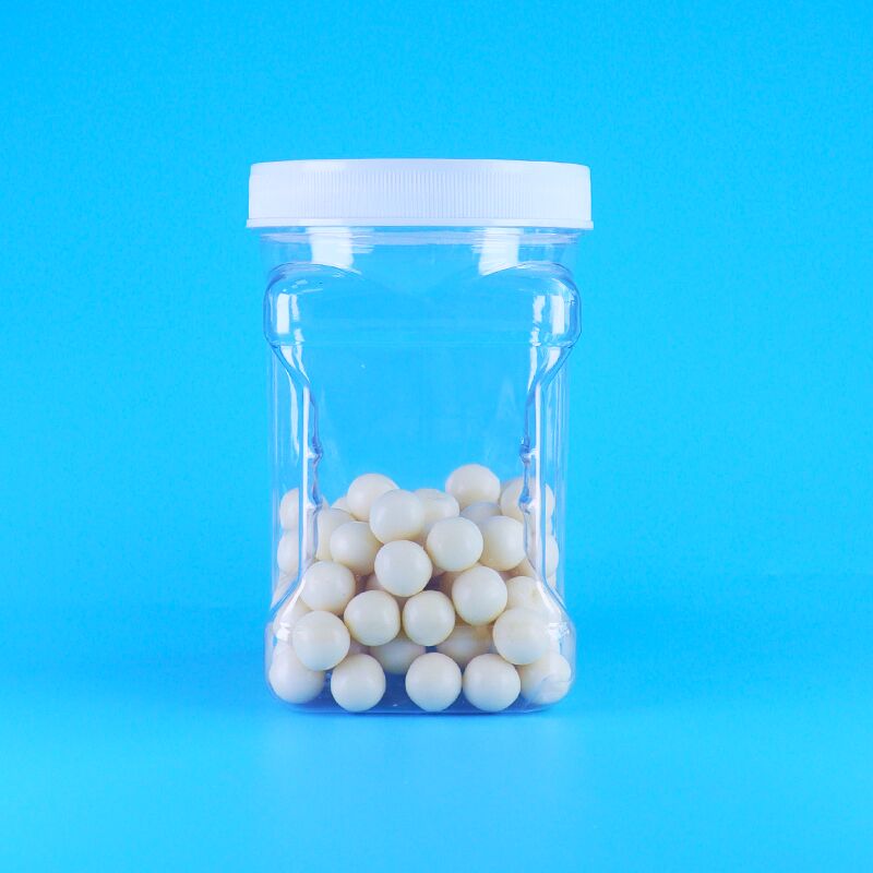 Sesame Cornmeal Filling Biscuit PET Transparent Plastic Screw Lids Square Grip Jars Bpa Free