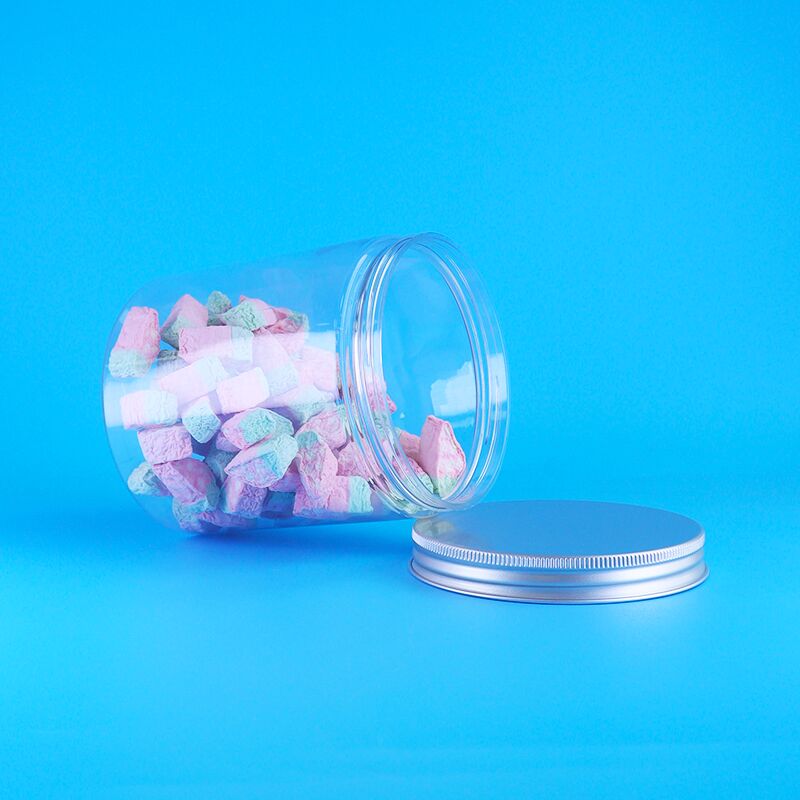 Clear PET Plastic Round Jar Plum Candy Skittles Fruit Jelly Mung Bean Cake Screw Lid