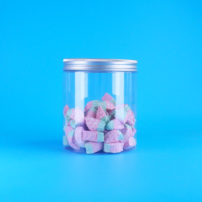 Clear PET Plastic Round Jar Plum Candy Skittles Fruit Jelly Mung Bean Cake Screw Lid