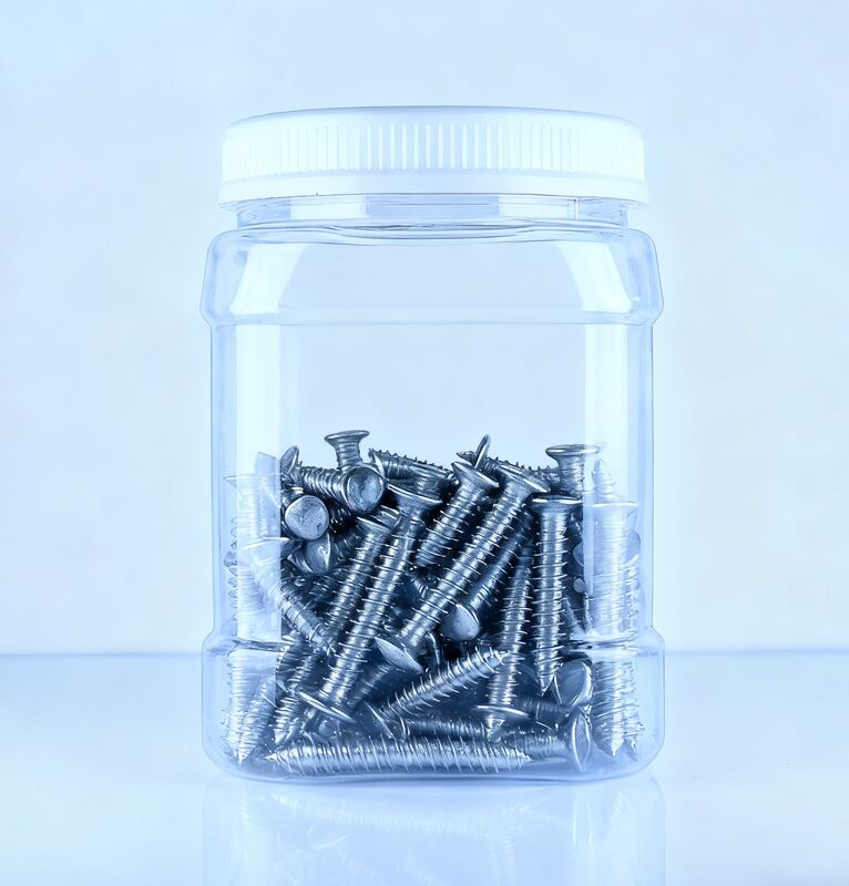 Food Grade Tangerine Peel Chinese Chestnut PET Square Shape Clear White Lid Plastic Jar