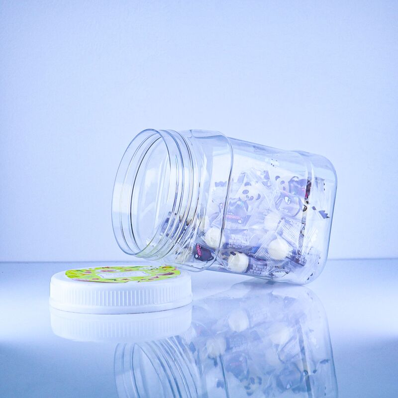 Well Sealing Plastic PET Square Shape Transparent Jar Chinese Yam Cake Filling Biscuit Screw Lid