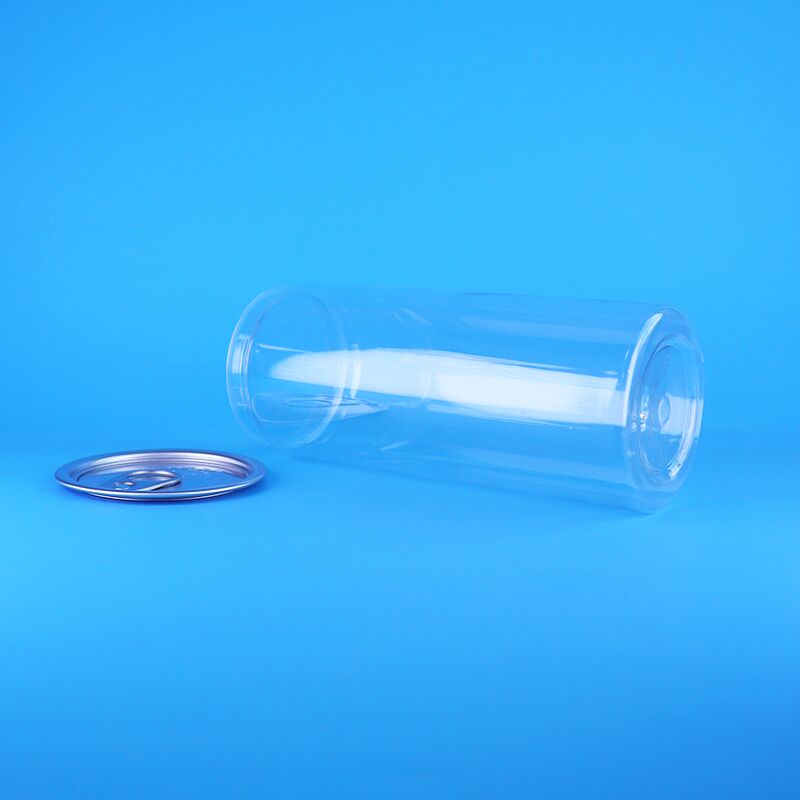 High Quality Well Sealing Easy Open Lid Clear PET Plastic Drink Beverages Soda Can