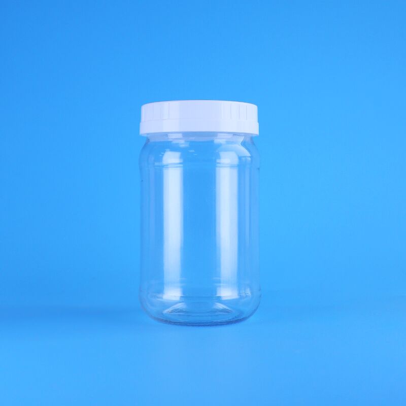 220ml Clear Food Grade Plastic Jar with White Screw Cap for Salad and Jam Packaging
