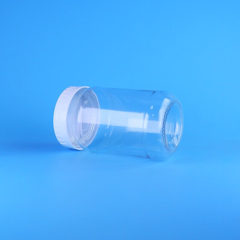 220ml Clear Food Grade Plastic Jar with White Screw Cap for Salad and Jam Packaging