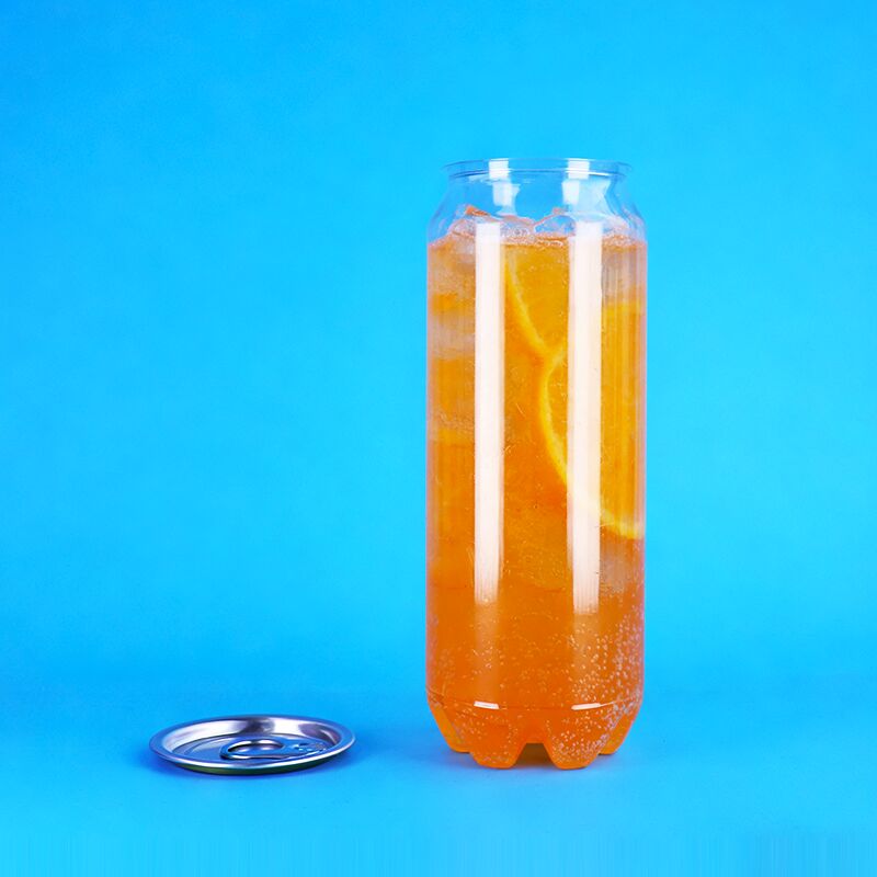 PET Plastic Can with Easy Open Lid 500ml Capacity Leak Proof for Carbonated Drinks and Alcoholic Beverages