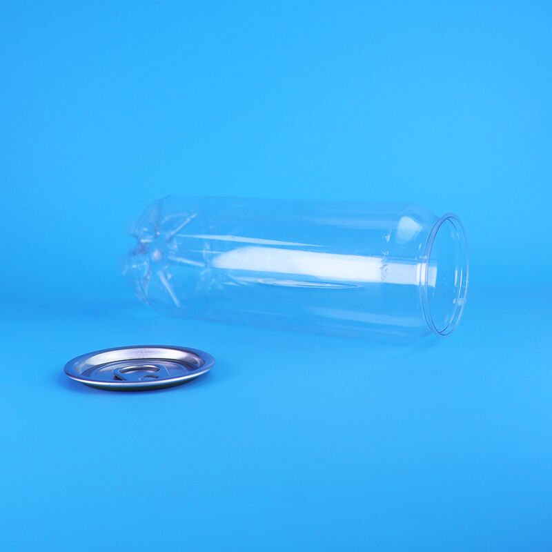 PET Plastic Can with Easy Open Lid 500ml Capacity Leak Proof for Carbonated Drinks and Alcoholic Beverages