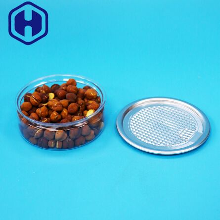 Tin Easy Open End Round Plastic PET Can For Food Candy Cookies Snack Packaging