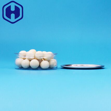 Tin Easy Open End Round Plastic PET Can For Food Candy Cookies Snack Packaging
