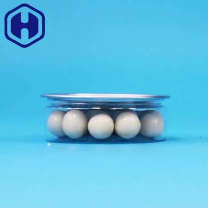 Round Plastic PET Can With Tin Easy Open End For Food Candy Cookies Snack Packaging