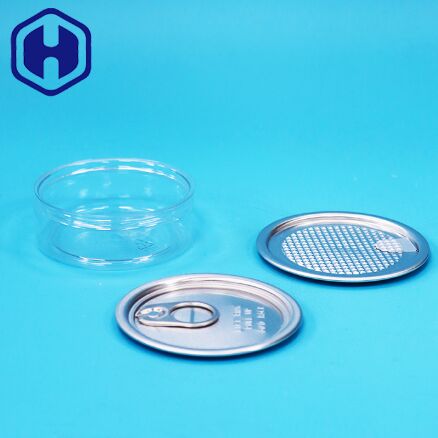 Round Plastic PET Can With Tin Easy Open End For Food Candy Cookies Snack Packaging