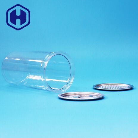 PET Transparent Plastic Easy Open Sealing Packing Can For Food Candy Drink Beverage