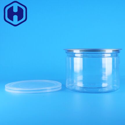 Plastic PET Round Easy Open Lid For Food Candy Cookies Snack Tea Tin Packaging Can