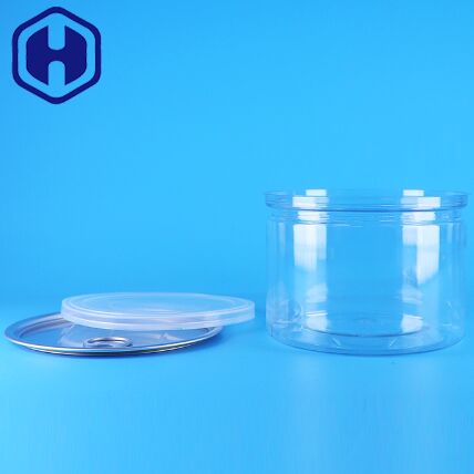 Plastic PET Round Easy Open Lid For Food Candy Cookies Snack Tea Tin Packaging Can