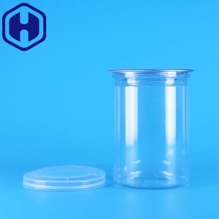Bpa Free Transparent Round PET Plastic Candy Yogurt Baby Food Cookies Cans PE Lid