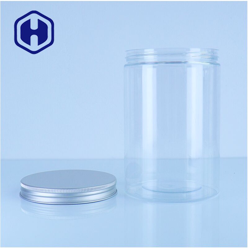 Premium Clear Plastic Food Jar Easy Pour Food Grade Safe Stylish Storage Solution Nuts Candies Snacks