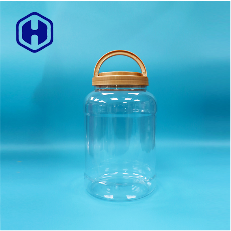 Bpa Free Handle Cap Transparent Round Wide Mouth PET Plastic Milk Powder Spoon Jar