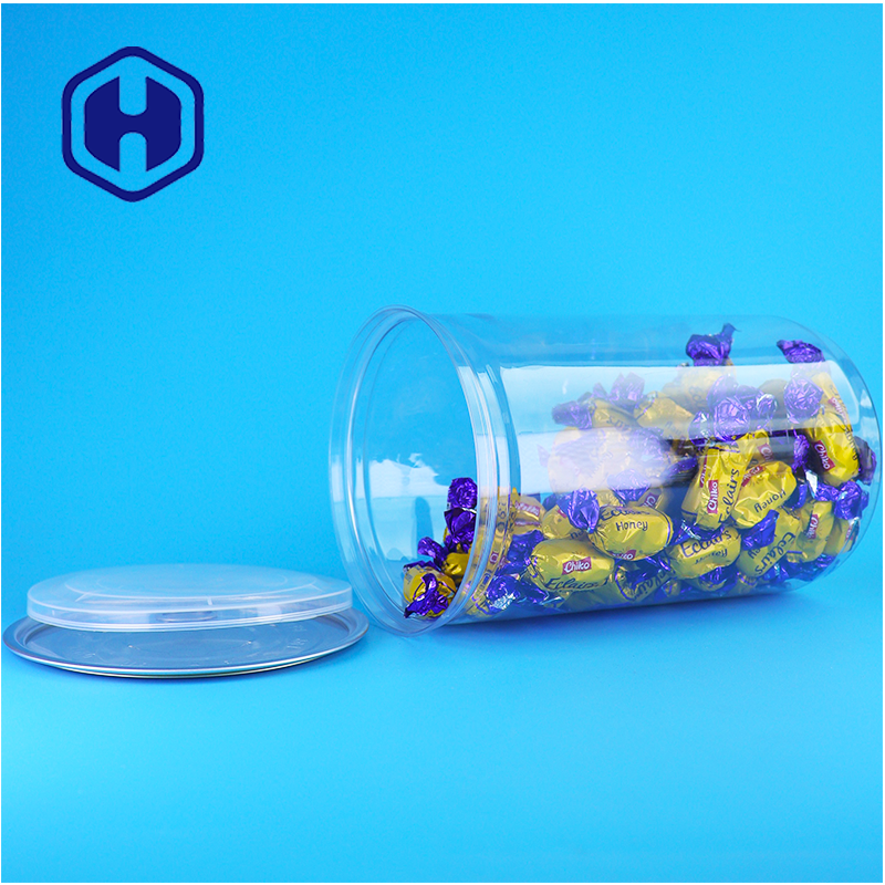 Cereal Pet Treats Mixed Nuts Bpa Free Clear Plastic PET Can With Aluminum Lid For