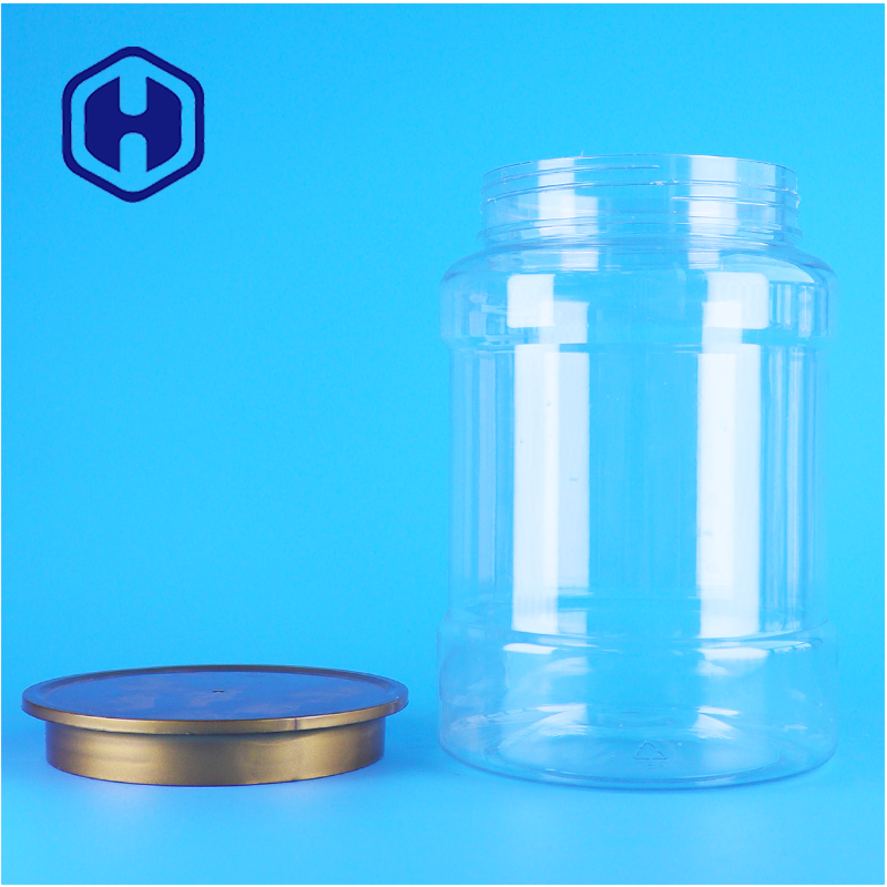 Food Safe Custom PET Transparent Plastic Cool Dry Pet Food Cookies Jar With Screw Lid