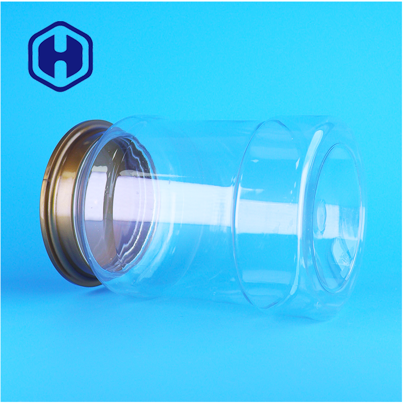 Food Safe Custom PET Transparent Plastic Cool Dry Pet Food Cookies Jar With Screw Lid