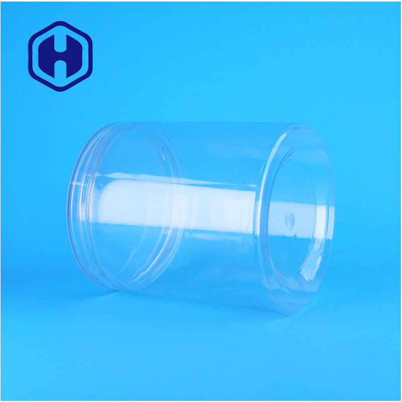 Transparent Food Grade PET Custom Pet Food Chili Cake Nuts Cookies Jar With Screw Cap