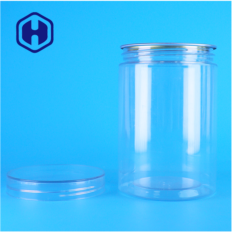 Transparent Round Plastic PET Jar For Cake Coffee Bean Existing PET Jar Models Customizable