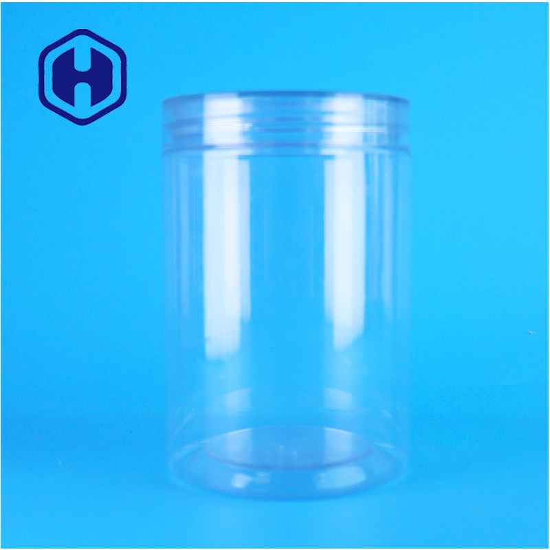 Transparent Round Plastic PET Jar For Cake Coffee Bean Existing PET Jar Models Customizable