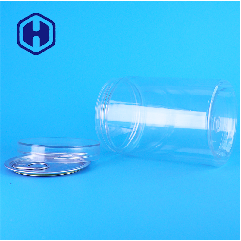 Round shape high quality clear PET plastic Pet food jar Custom mold per client's drawing