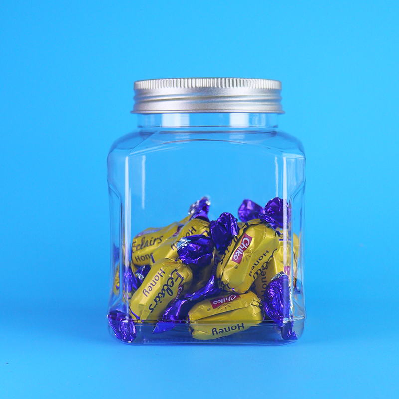 Wholesale ODM Food Grade Plastic Square Jar For Loose Leaf Tea Packaging Clear PET Jar Factory