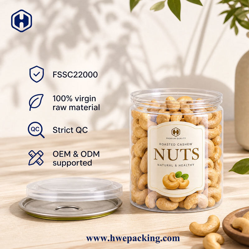FSSC22000 Certified Clear PET Cans for Dry Food ODM Bulk Orders Modern Easy Open Design